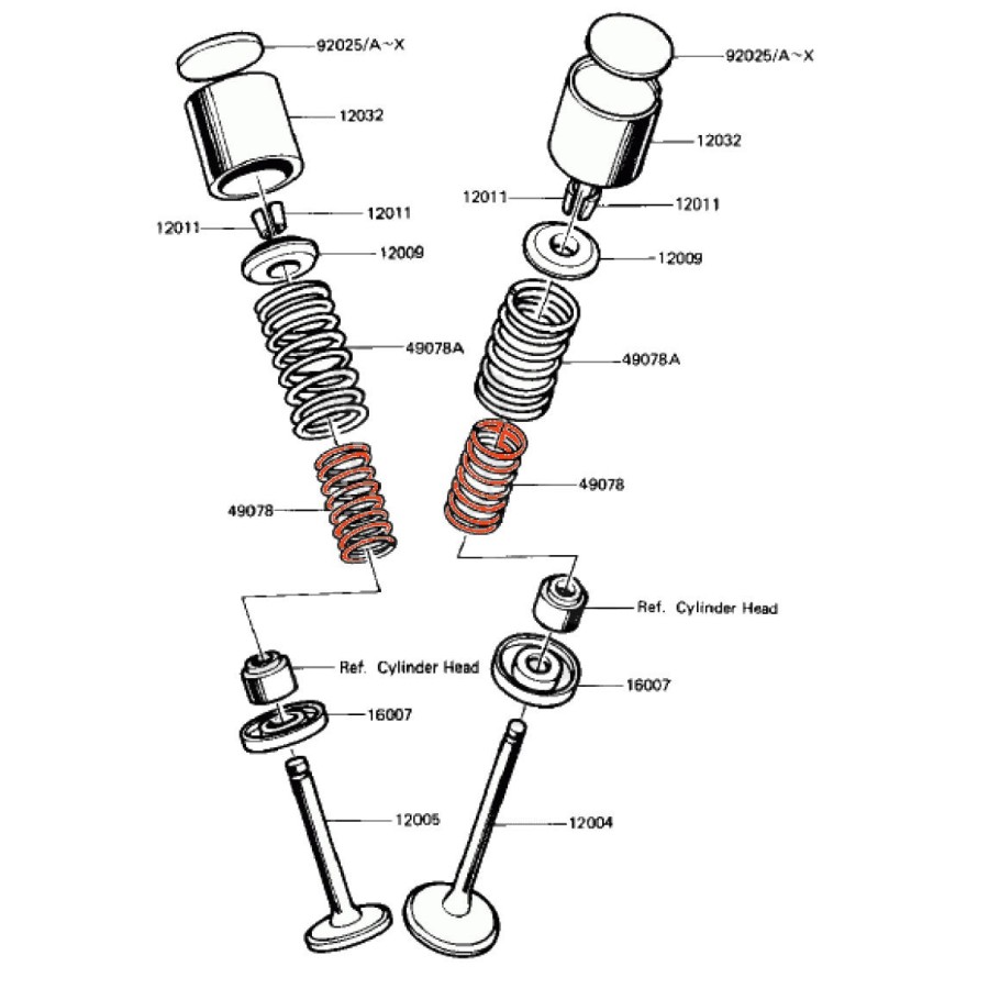 Service Moto Pieces|Rondelle de ressort de soupape - GL1000 - CX500 - CB750K - K1-K6 - F1|Couvercle culasse - cache culbuteur|7,00 €