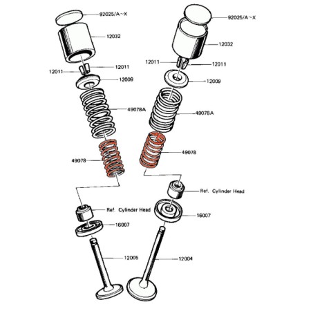 Moteur - Ressort de Soupape - Interieur - (x1) - GPZ1100 - Z1000/1100 - 12005-1011 