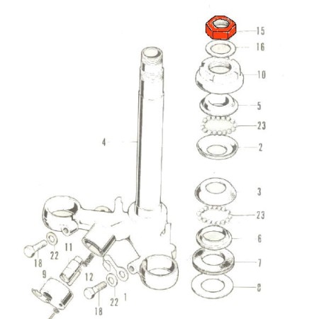 Direction - Ecrou de serrage de colonne de direction - CB125K