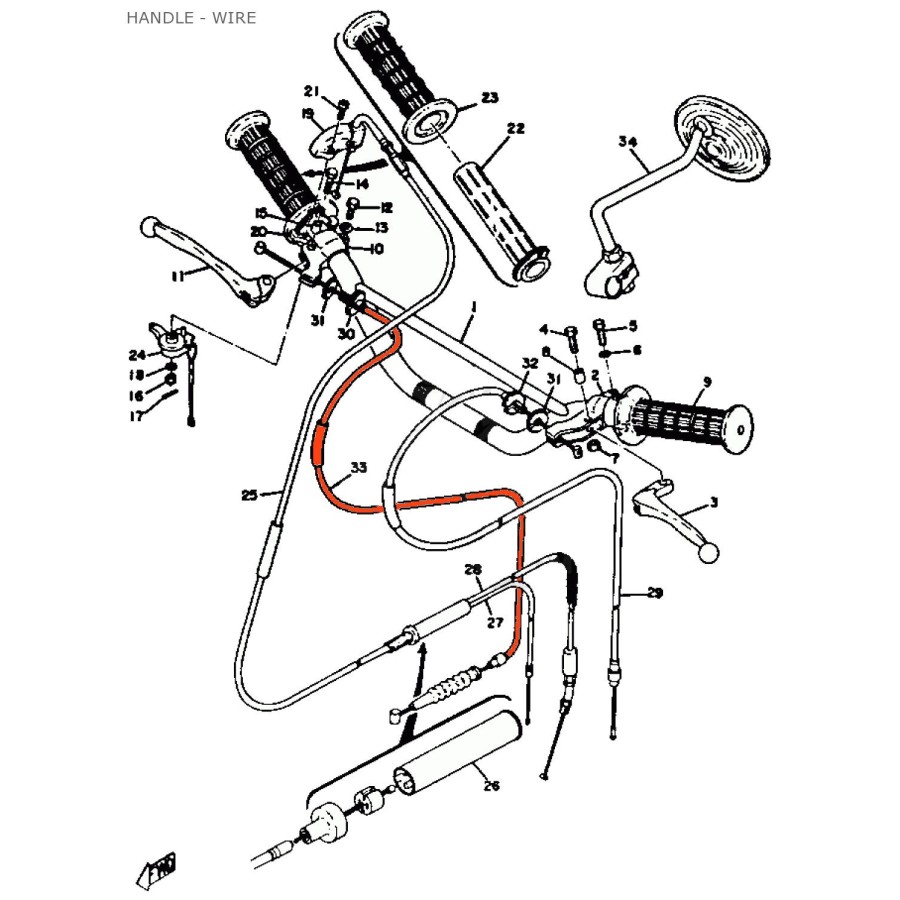 Service Moto Pieces|1752 - Cable - Frein - CB125 B6|Cable - Frein|74,00 €