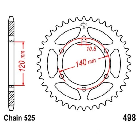 Transmission - Couronne - 525 - JTR-498 - 39 Dents