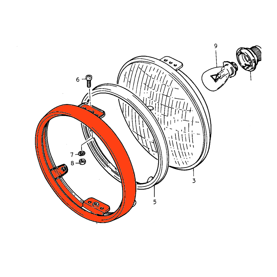 Phare - Cerclage - 35111-33032 - GT185-GT250-GT380-GT550-GT750 - TS185