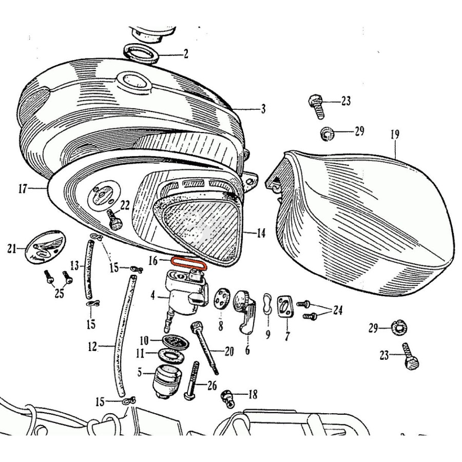 Service Moto Pieces|Carburateur - Rondelle de flotteur - CZ100|1965 - CZ100|8,50 €