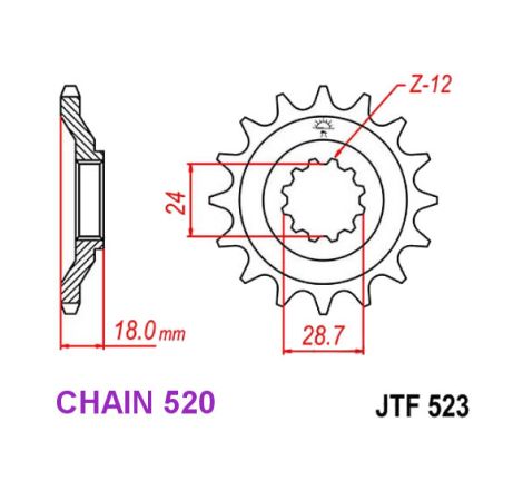 Service Moto Pieces|Transmission - Pignon sortie boite - JTF 583 - 520-15 dents|Chaine 520|19,90 €