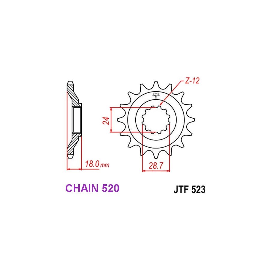 Service Moto Pieces|Transmission - Couronne - JTR - 256-420-43 Dents|Chaine 420|22,30 €