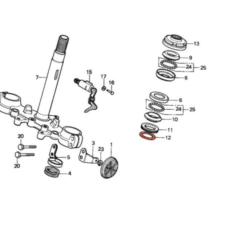 Service Moto Pieces|Direction - Rondelle dessous roulement |1976 - CB125 S3|2,45 €