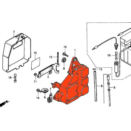 Service Moto Pieces|Batterie - cache de protection - 17232-427-700|1979 - XL 125 Sz|102,23 €