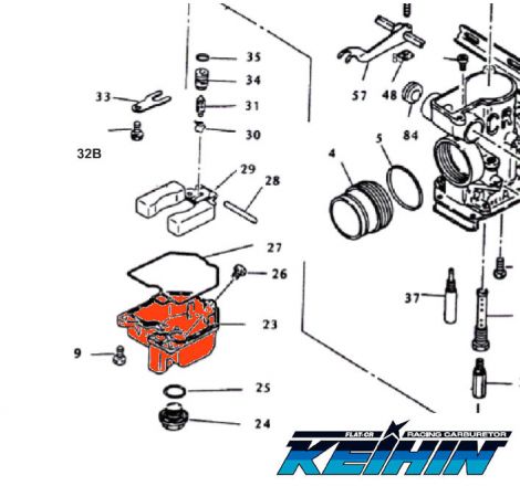 Service Moto Pieces|Carburateur - siege + pointeau - KE100 - KH100 - KH250B|Pointeau - siege|11,90 €