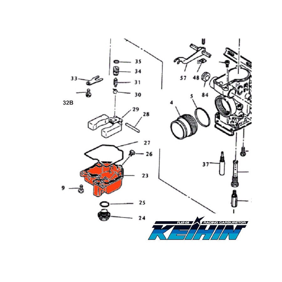 Service Moto Pieces|Carburateur - siege + pointeau - KE100 - KH100 - KH250B|Pointeau - siege|11,90 €