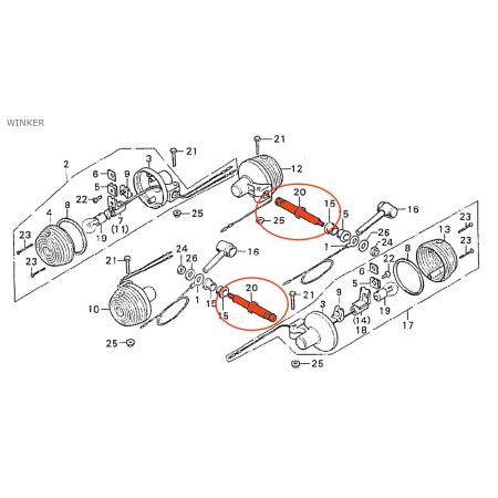 Service Moto Pieces|Clignotant - support de fixation - (x1) - Arriere - CX500 .....|1977 - CX 500|58,60 €