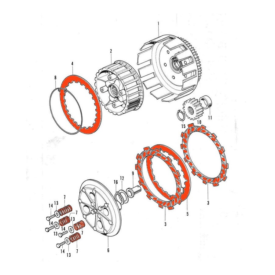 Service Moto Pieces|Embrayage - Disques Lisse - (x1) - Adaptable - 22311-KN4-BAR|Disque - Garni - Lisse |8,80 €