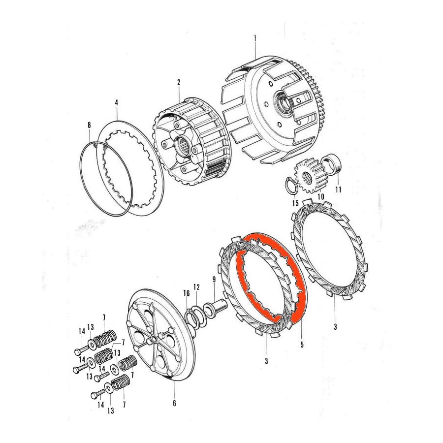 Service Moto Pieces|Embrayage - Disques garnis - NHC - FT500 - XR500|Disque - Garni - Lisse |47,66 €