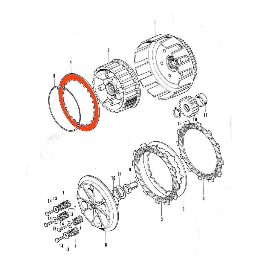 Service Moto Pieces|Embrayage - Disques Garni - EBC - CBX550/650 ..CBR600 .....|Disque - Garni - Lisse |59,90 €