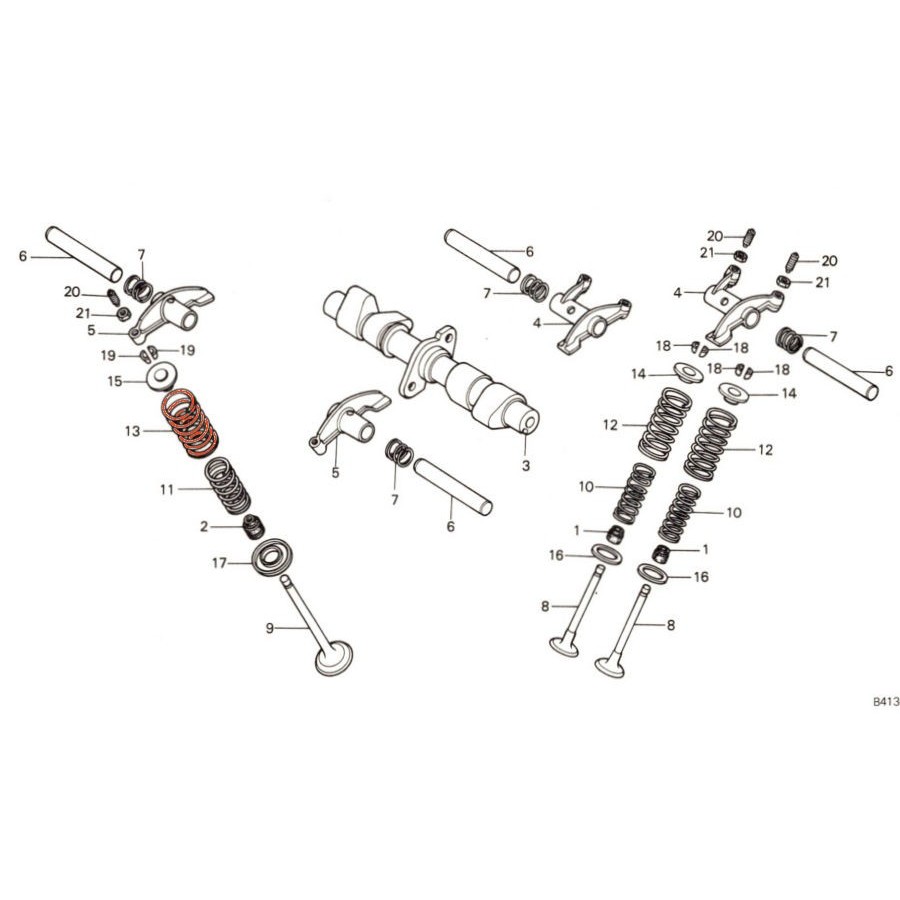 Soupape Echappement - Ressort Exterieur - (x1) Soupape Echappement - Ressort Exterieur - (x1)