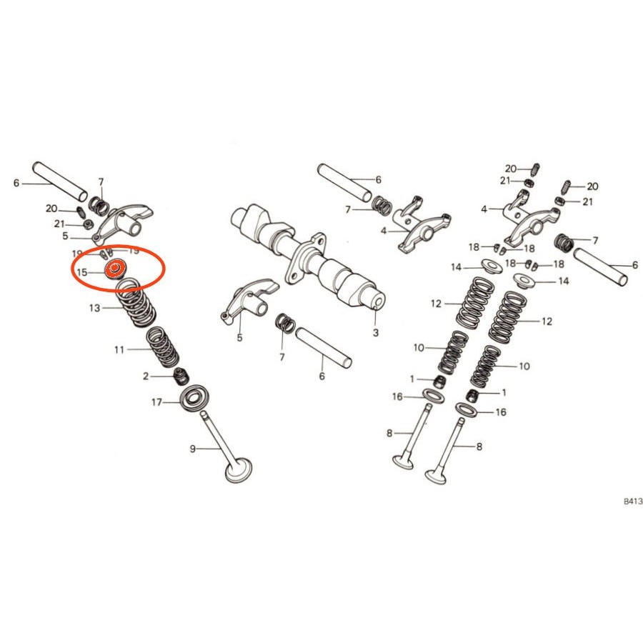 Service Moto Pieces|Moteur - Couvercle culasse - cache culbuteur - Rondelle de caoutchouc de montage (x3)|Couvercle culasse - cache culbuteur|15,75 €