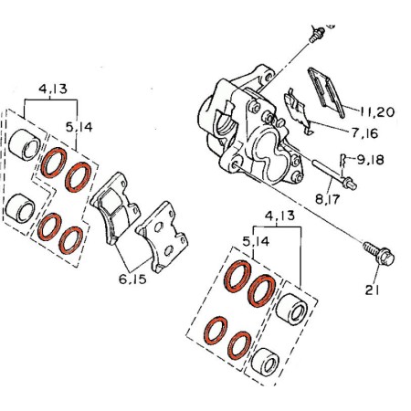 Frein - Etrier - Arriere - Joint de piston 