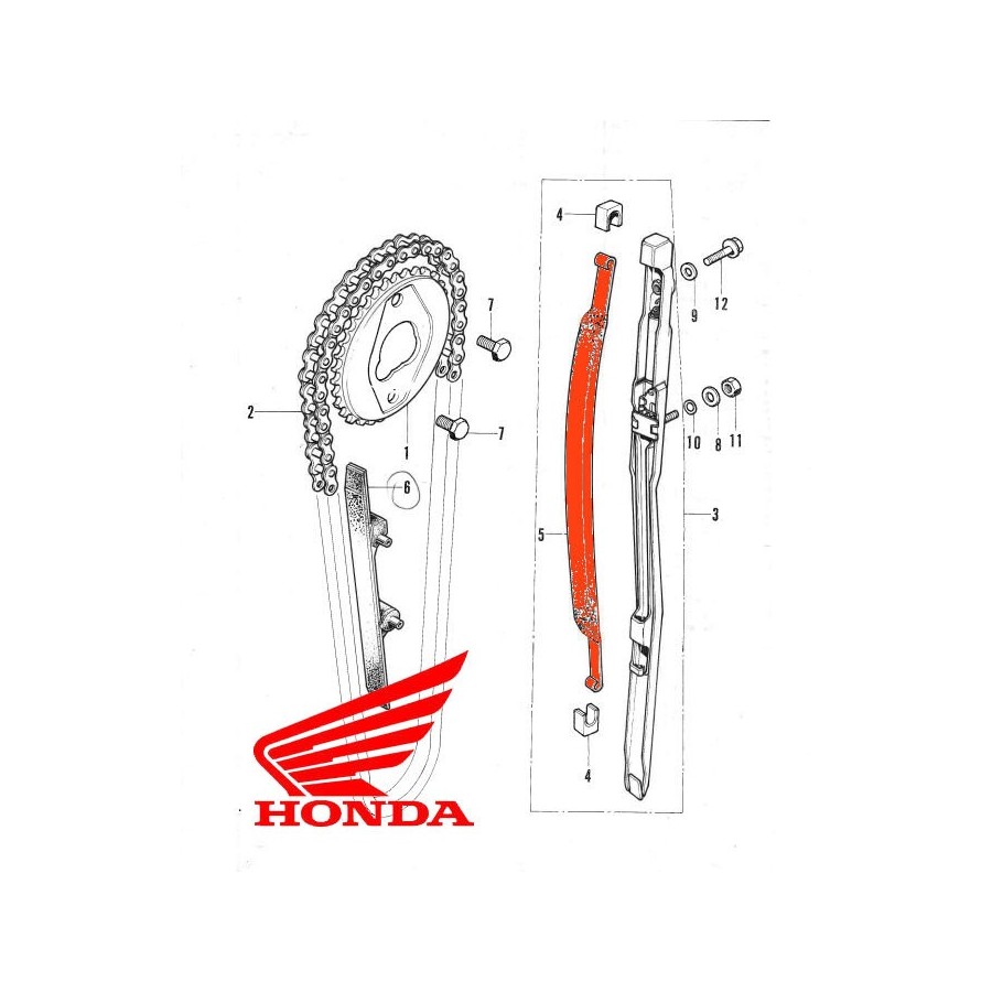 Service Moto Pieces|Distribution - Patin - Guide de chaine - CB400 N - N'est plus disponible|Distribution|69,90 €