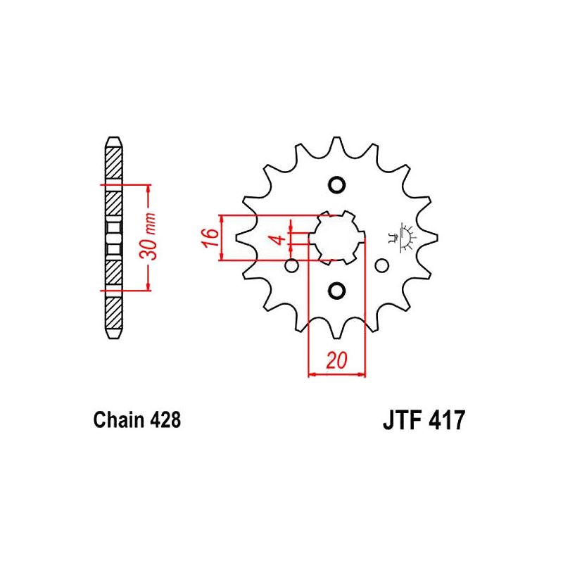 Service Moto Pieces|Transmission - Pignon - JTF-417 - 15 dents|Chaine 428|10,20 €
