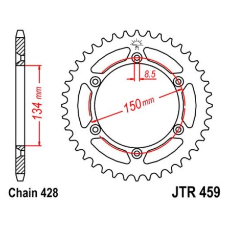 Transmission - Couronne - JTR459 - 52 dents