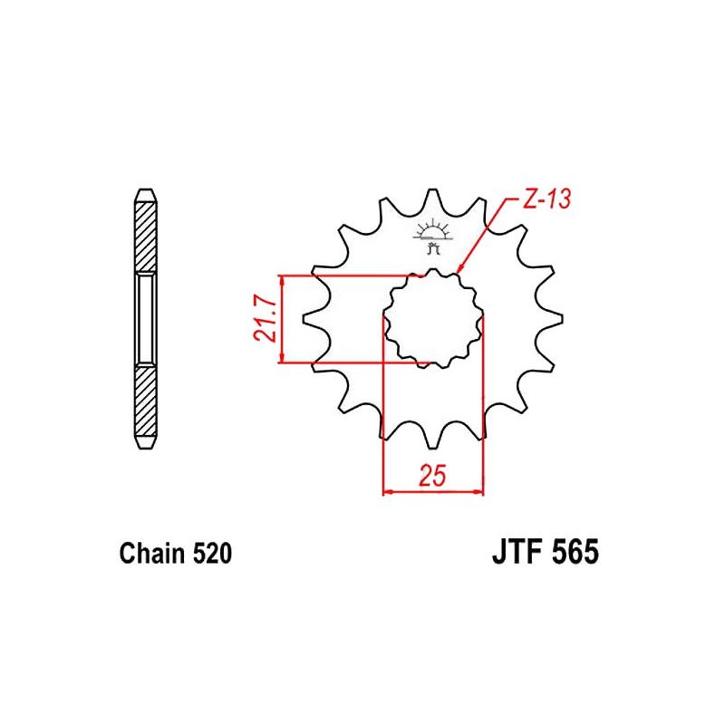 Transmission - Pignon sortie boite - JTF 565 - 520-15 dents