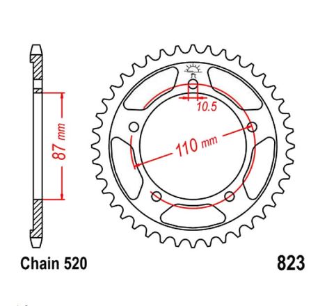 Service Moto Pieces|Transmission - Couronne - JTR822 - Aluminium - 45 Dents -|Chaine 520|35,78 €