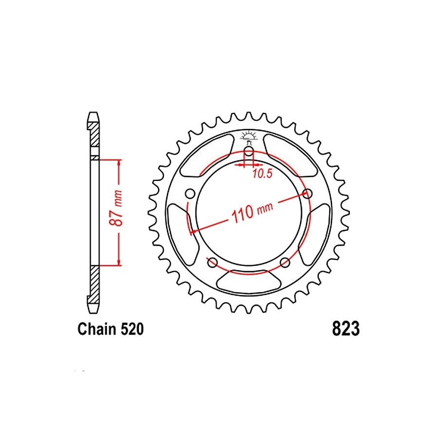 Service Moto Pieces|Transmission - Pignon - JTF 306 - 530-14 Dents - NX650|Chaine 520|17,90 €