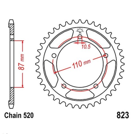 Service Moto Pieces|Transmission - Couronne - JTR 823 - 520 - 41 dents|Chaine 520|42,12 €