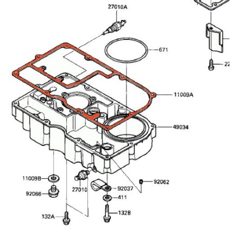 Moteur - joint de carter inferieur - 11009-1981 - GPZ900 - ......KZ1000 - GTR1000