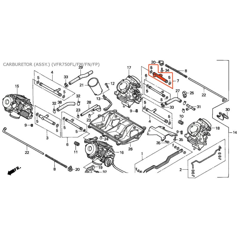 Service Moto Pieces|Carburateur - Raccord en T - VFR750|Raccord - Joint de liaison|66,90 €