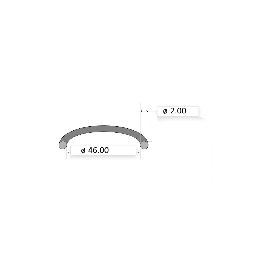 Circuit d'eau - Joint de coude - pompe  - 46.00 x2.00 mm - (x1)