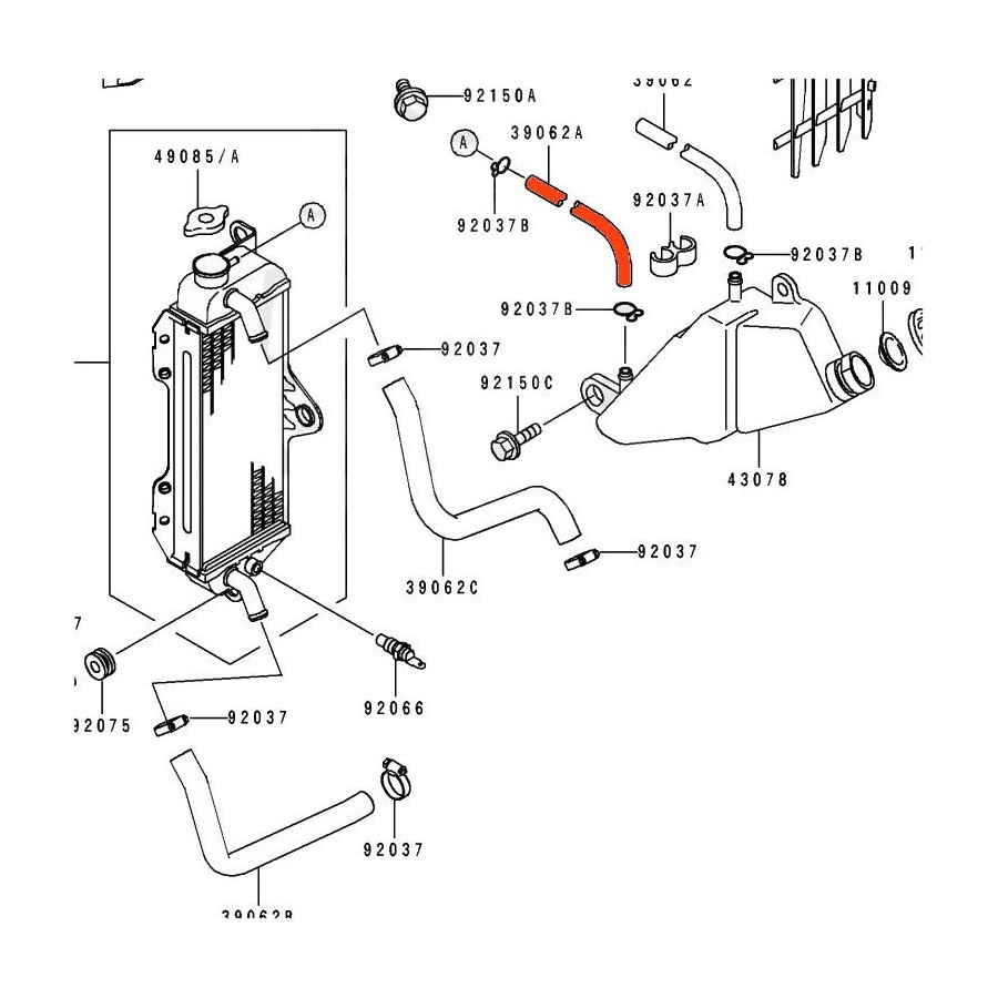 Radiateur - Durite Eau - 39062-1334