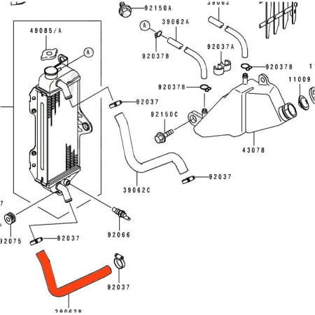 Radiateur - Durite Eau - 39062-1373