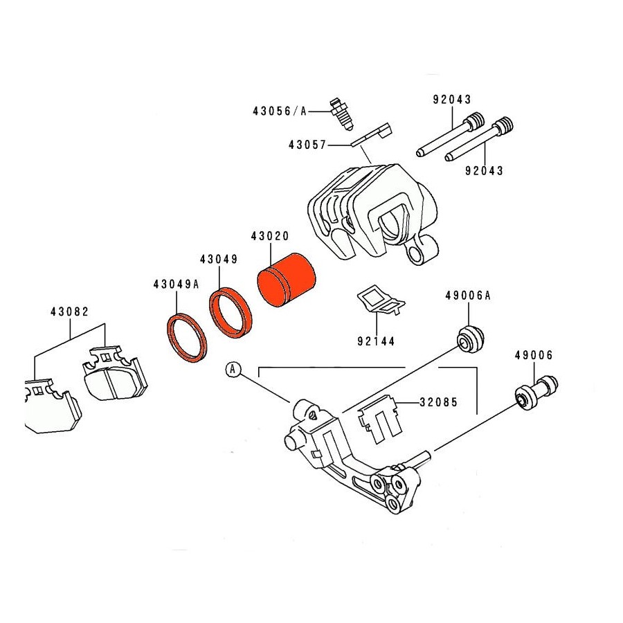 Frein - Etrier - Piston - Arriere - 43020-1088 