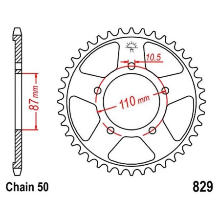 Transmission - Couronne - 530 - JTF 829 - 44 dents