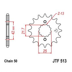 Service Moto Pieces|Transmission - Pignon sortie boite - 17 dents - JTF 278 - Chaine 530|Chaine 530|17,90 €