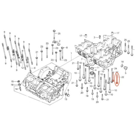 Moteur - Vis de carter inférieur - (x1) - M6 x70 -