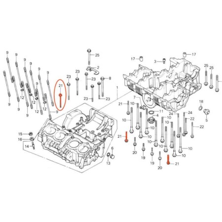 Moteur - Vis de carter inférieur - (x1) - M6 x50 -