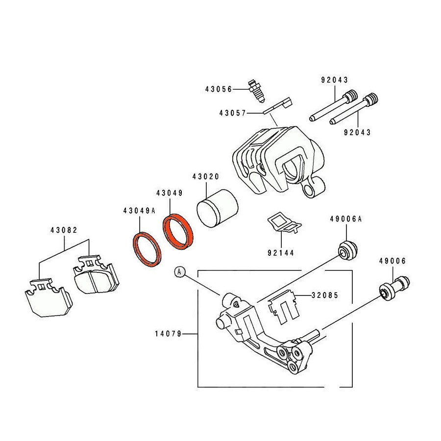 Service Moto Pieces|Frein - Etrier - Arriere - joint de refection -|1990 - KDX125 A|22,63 €