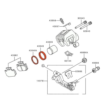 Service Moto Pieces|Frein - Etrier - Arriere - joint de refection -|1990 - KDX125 A|22,63 €