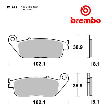 Frein - Jeu de Plaquettes - BREMBO - 07HO3005 - Organic / Ceramique