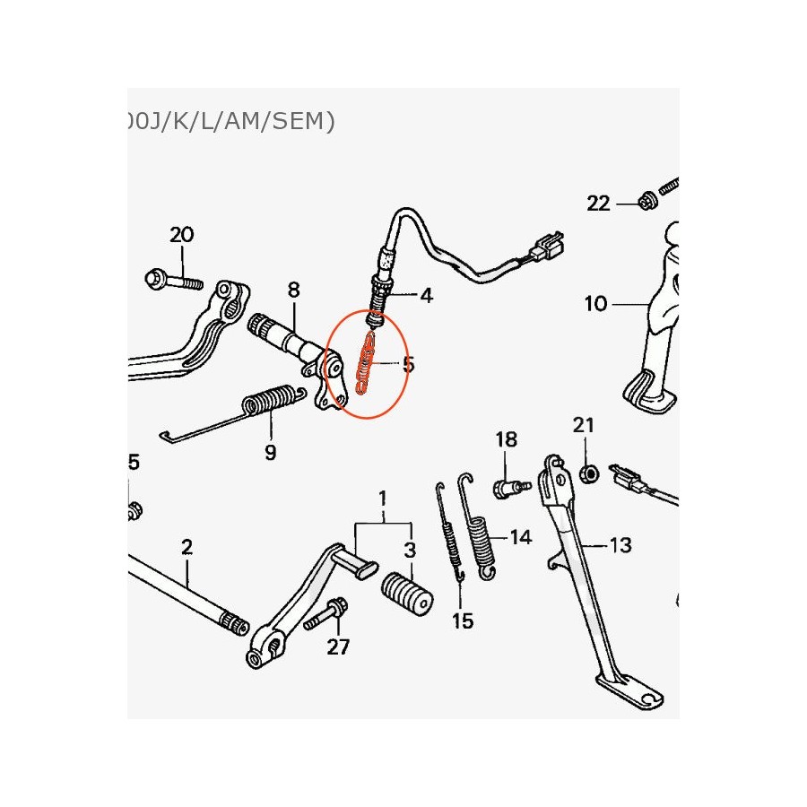 Frein - Contacteur - ressort de maitre cylindre arriere Frein - Contacteur - ressort de maitre cylindre arriere