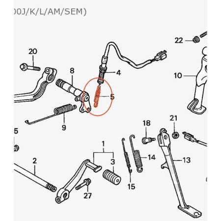 Frein - Contacteur - ressort de maitre cylindre arriere - 