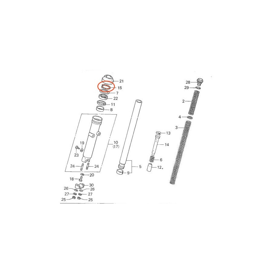 Fourche - Circlips - CX400 
