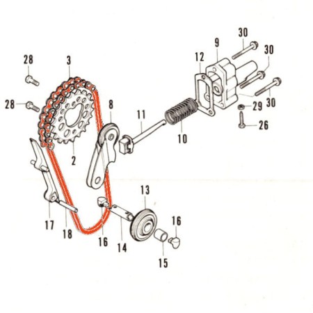 Service Moto Pieces|Distribution - Chaine - 219T - 94 maillons - Ouverte - 14401-286-000 - 14401-410-003|1970 - CB 750 K0|39,90 €