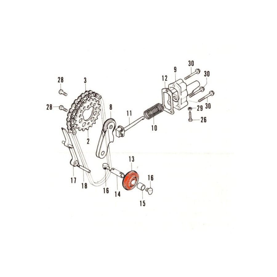 Distribution - Galet - Tendeur de chaîne- CB200-250-350- CB750