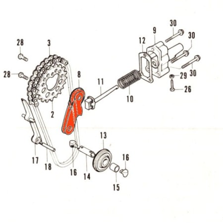 Distribution - Tendeur de chaîne de came - CB750 four K0-7