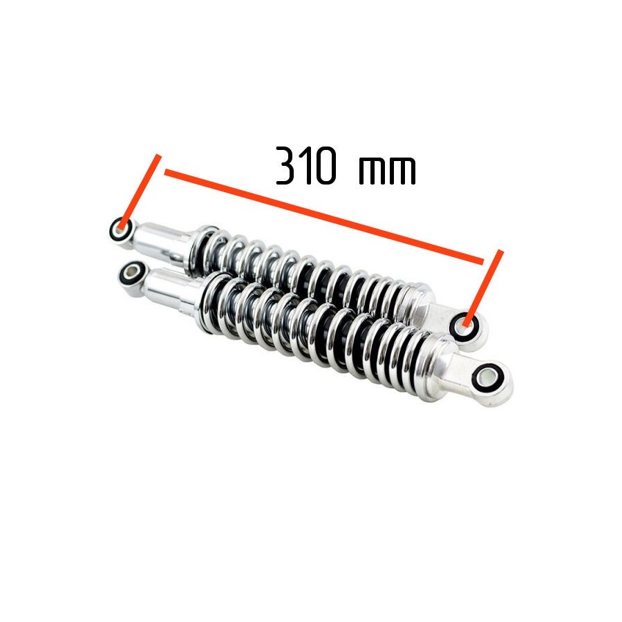 Amortisseur - 310mm - Chrome  - Oeillet ø12 - Oeillet ø10