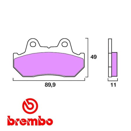 Frein - Jeu de Plaquettes - Arriere - Metal fritté - BREMBO - 07H0O10SP - 