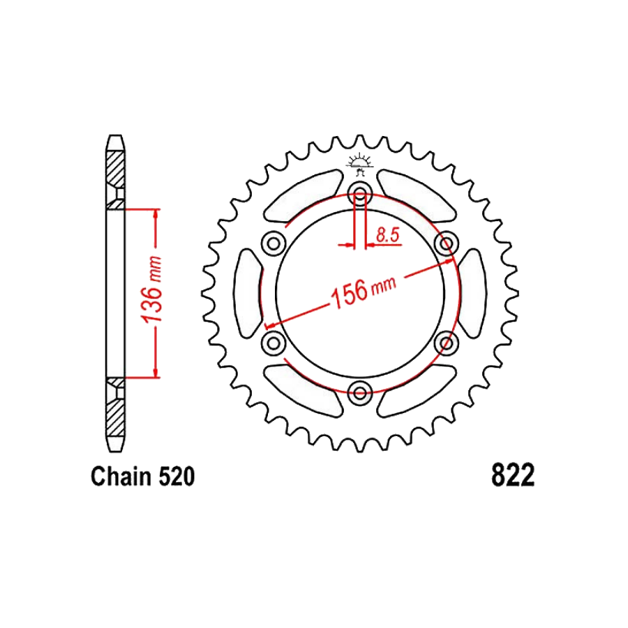 Service Moto Pieces|Transmission - Pignon - JTF-287 - 520 - 15 Dents - XL250R - XL350R|Chaine 520|22,30 €