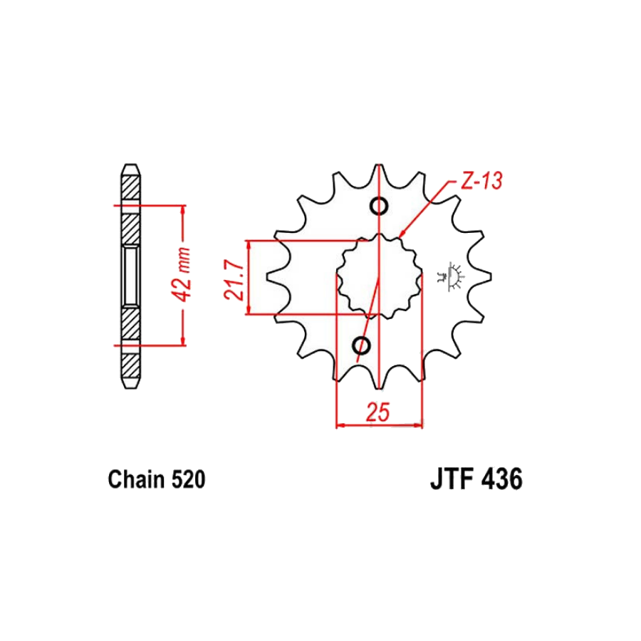 Service Moto Pieces|Transmission - Couronne - JTR-828 - 48 dents |Chaine 520|37,90 €